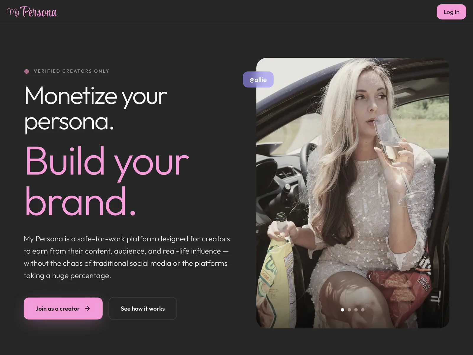 The My Persona homepage